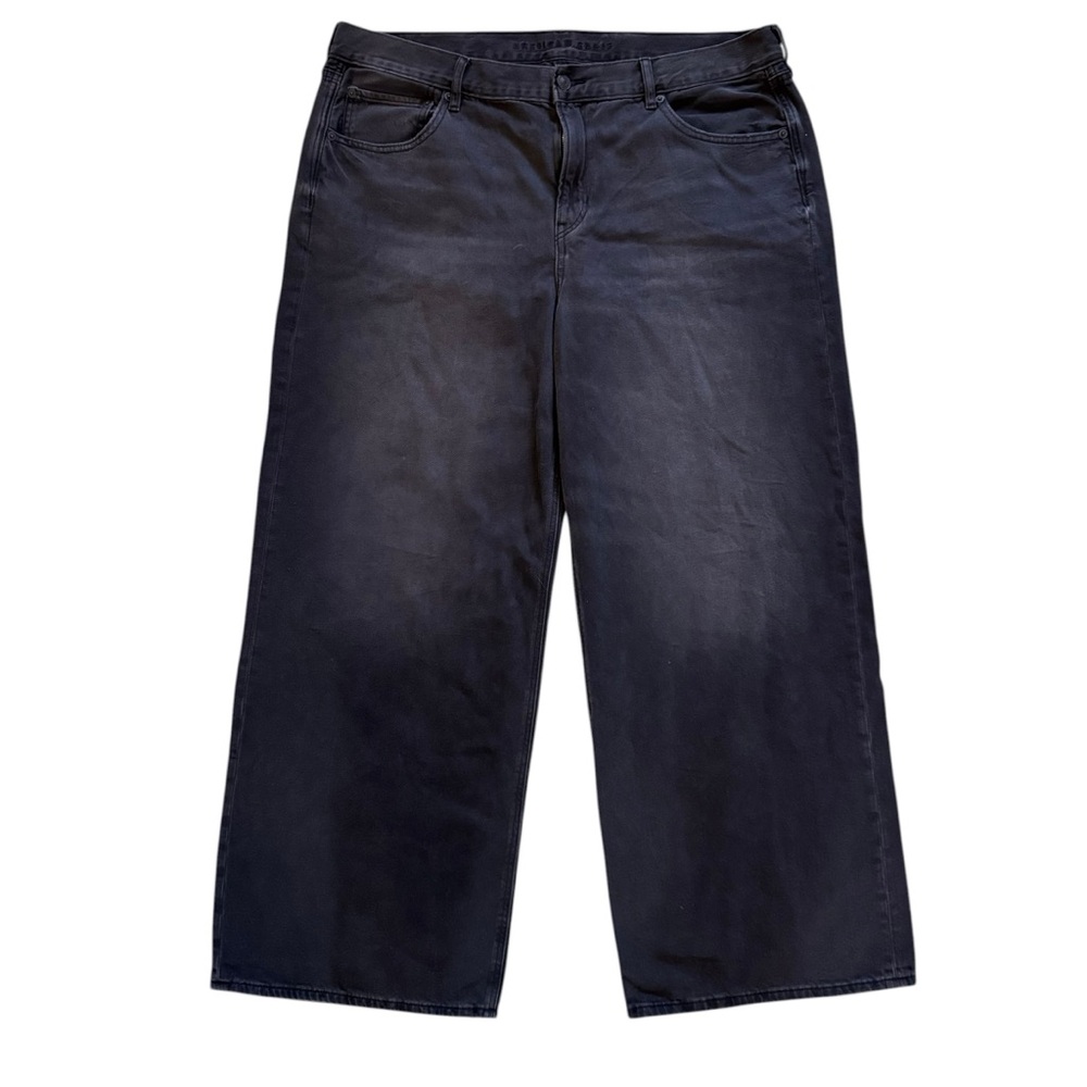 American Eagle Black Low Rise Skater Jeans Size 18 Baggy Wide Leg 30” Inseam Y2K